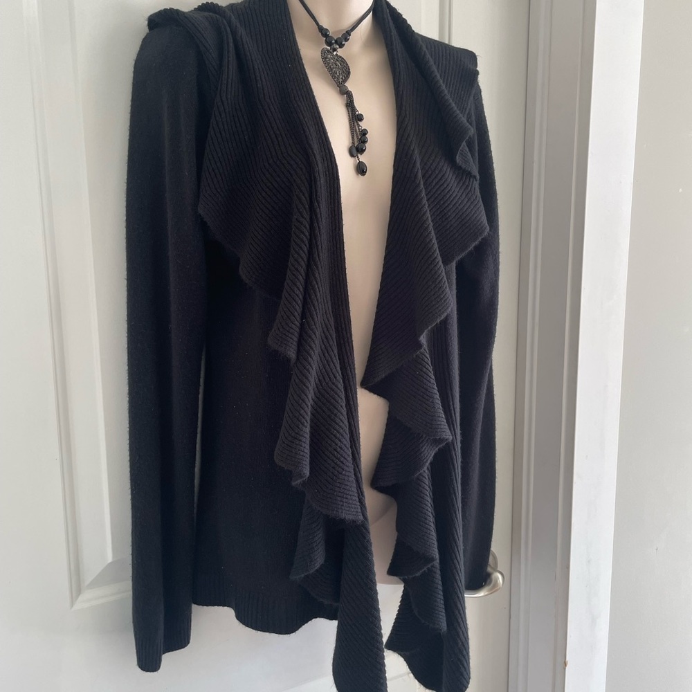 Covington Black Ruffled Cardigan - Picture 2 of 4